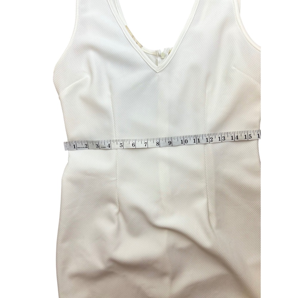Arden‎ B Sleeveless Sheath Dress Large Egret White Textured V-Neck - Picture 10 of 11